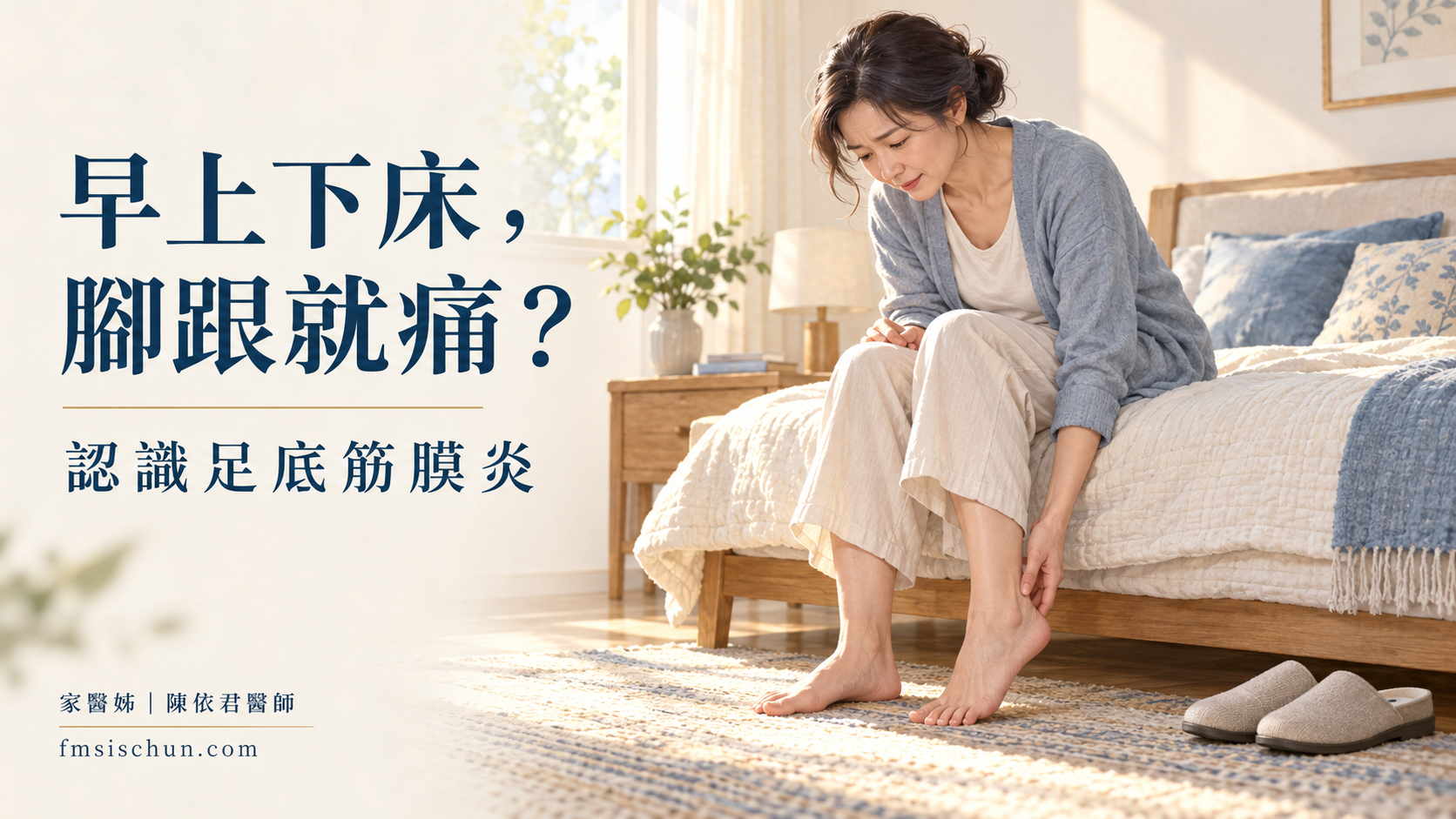 早上下床腳跟痛？足底筋膜炎的線索、居家照顧與就醫時機